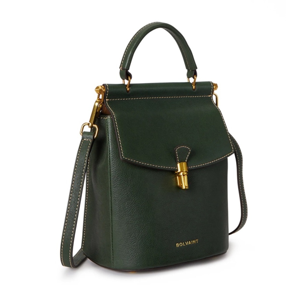 NWT Bolvaint “The Françoise” Backpack – Luxury Leather, Forest Green - Picture 5 of 6